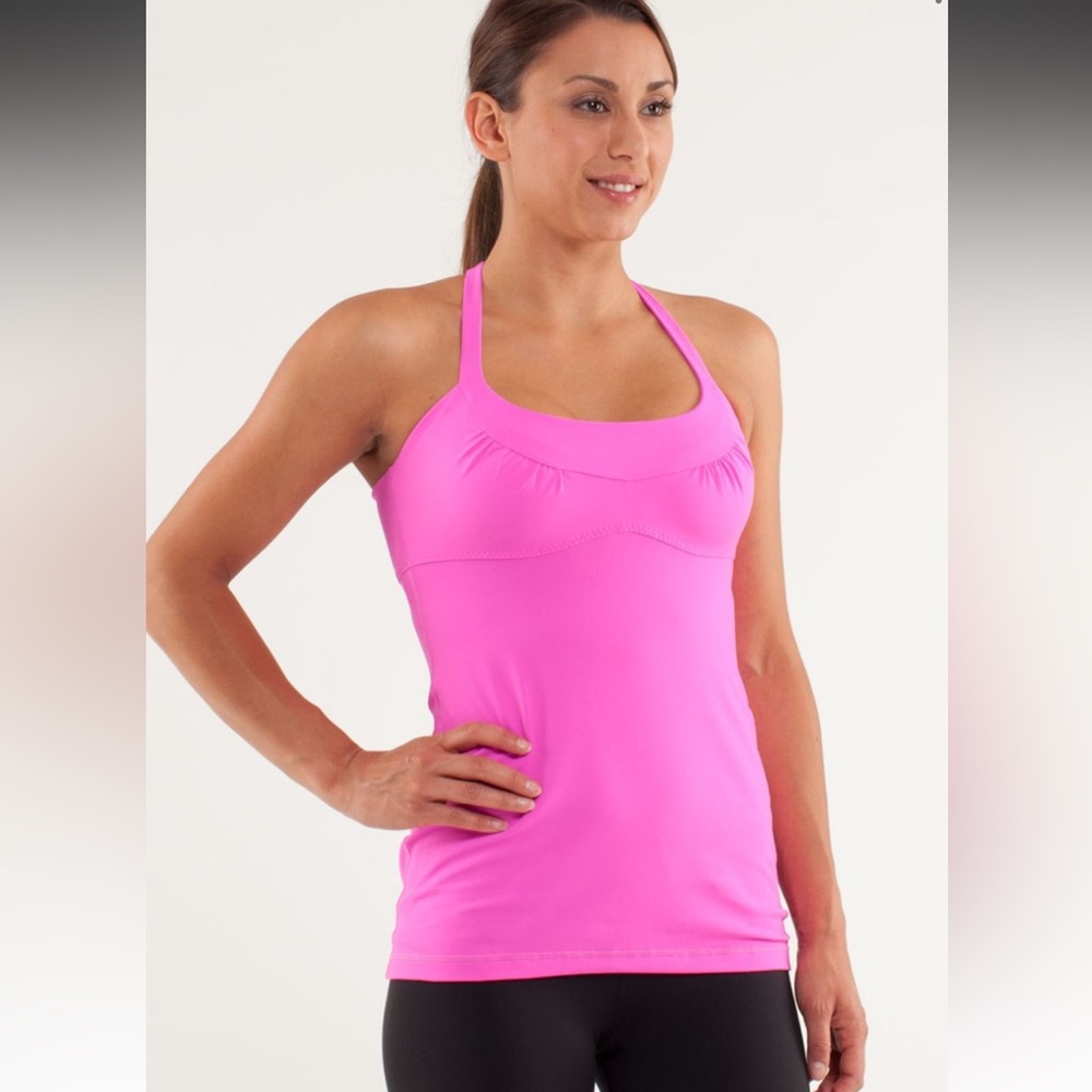 Pink lululemon scoop me up tank